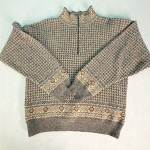 Vintage 90s TSR Mens Geometric Textured Sweater Sz M Grandpa Grunge Made in USA